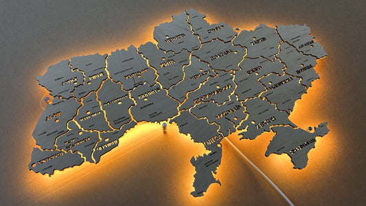 Карта України з підсвіткою між областями колір Natural