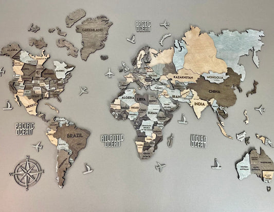 Багатошарова карта світу колір Memory