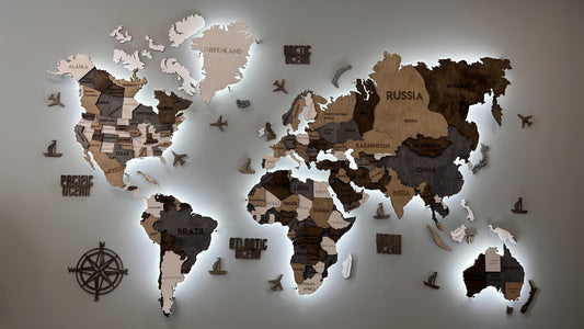 Багатошарова карта світу з підсвіткою колір Loft II