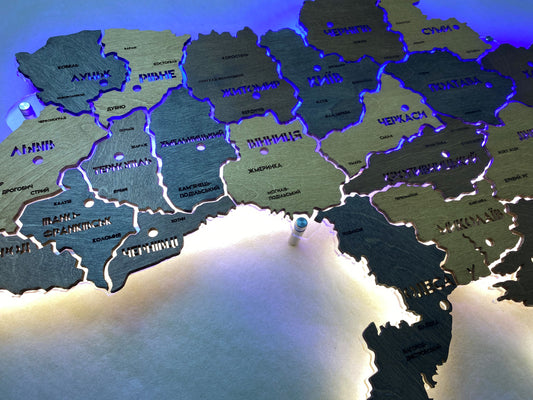 Карта України з підсвіткою між областями колір Brut