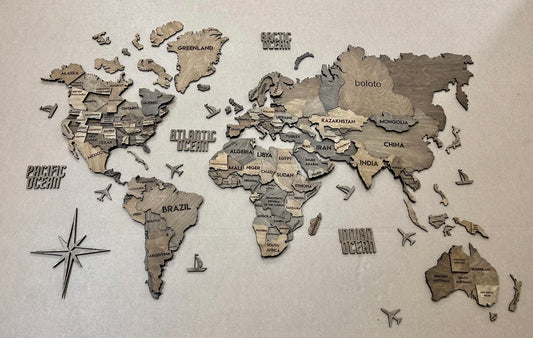 Багатошарова карта світу палітра Oak