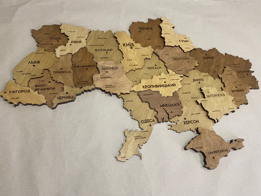 Карта України 3D без підсвітки палітра Oak